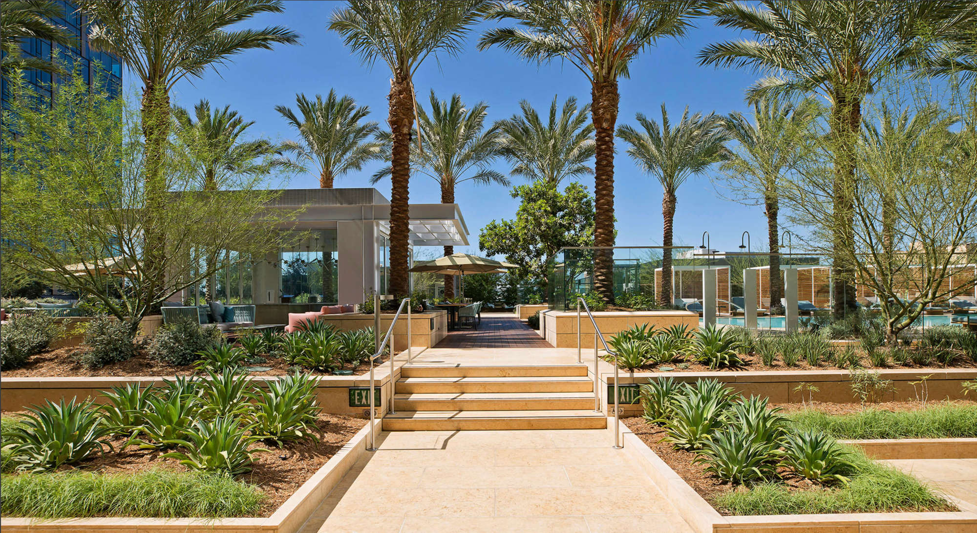 THEA pool area walkway and landscaping